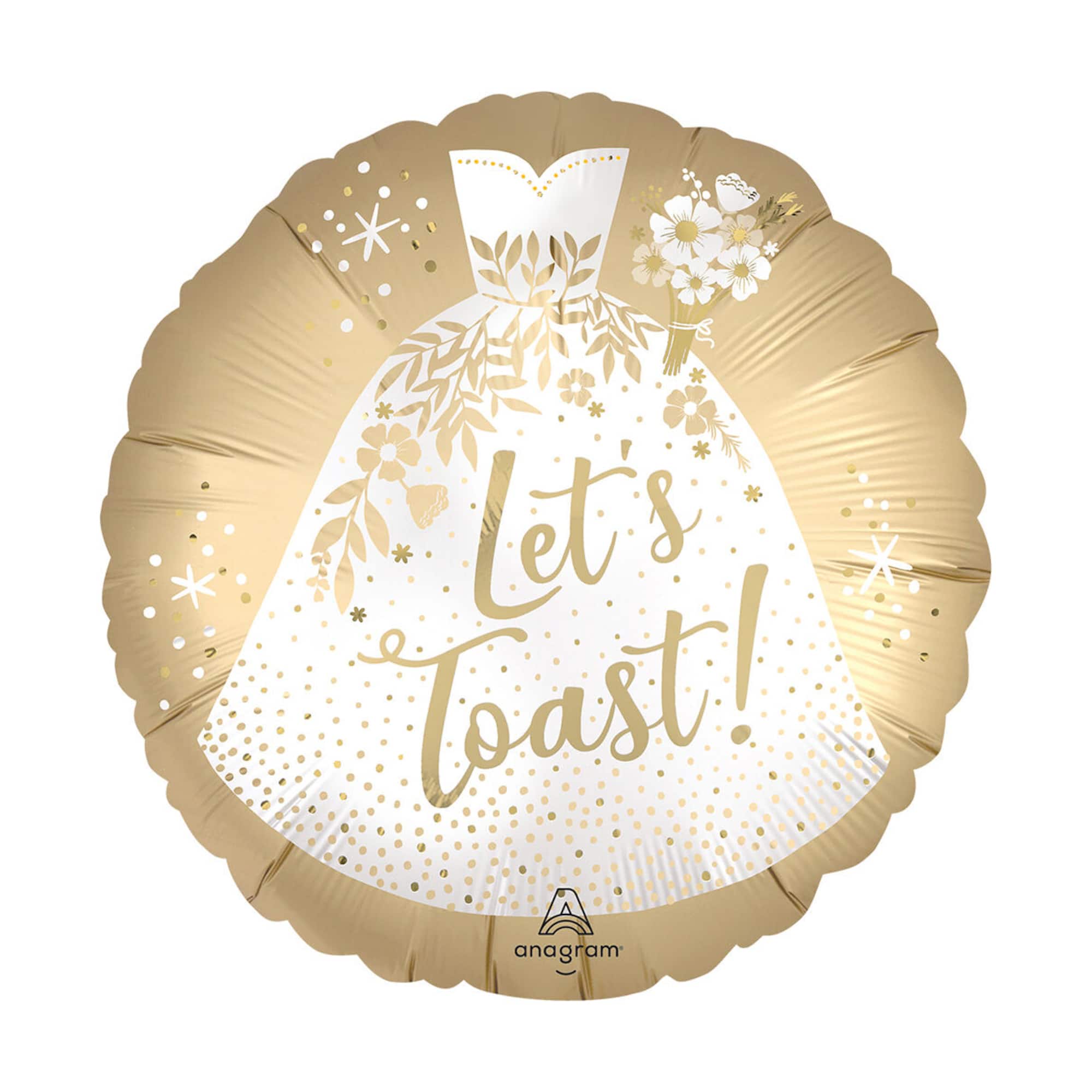 18" Satin Let's Toast Foil Balloon